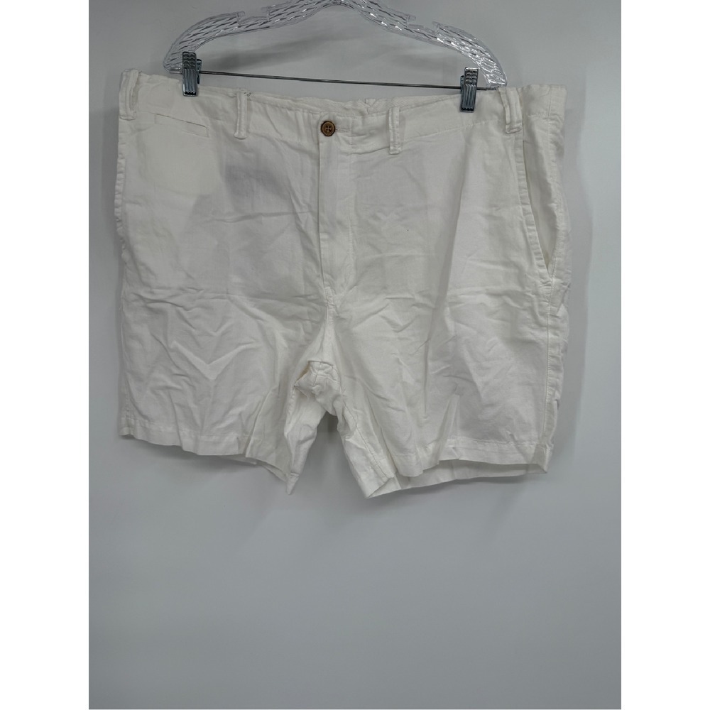 Polo Ralph Lauren Linen Blend Chino Shorts Mens White Straight-Fit Sz 42 NWT‎